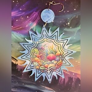 NEW 8” Underwater Sunburst Wind Spinner in Blue